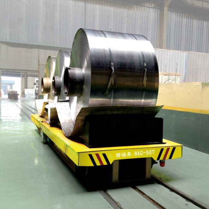 50 톤 강철 포일 코일 수송을 위한 배터리 전원을 사용하는 이동 손수레